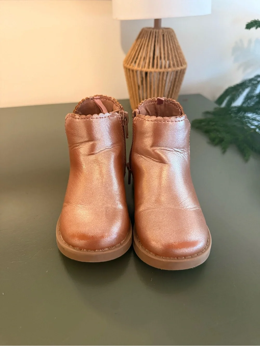 Old Navy Girls' Red Mary Janes & Rose Gold Chelsea Boots - toddler 6